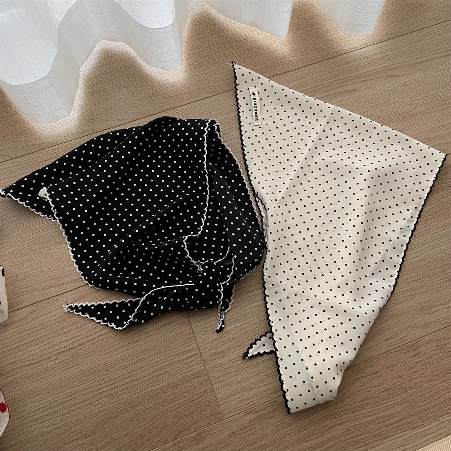 Korean Polka-dot Silk Womens Neck Scarf