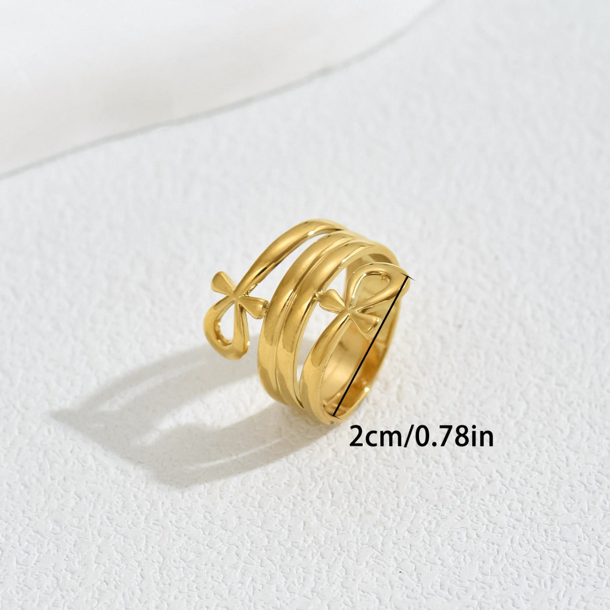 Niche European American Unisex Rings, Minimal Bowknot Double Layer Design Couple Rings With Premium Texture, Fashion Daily Finger Jewelry