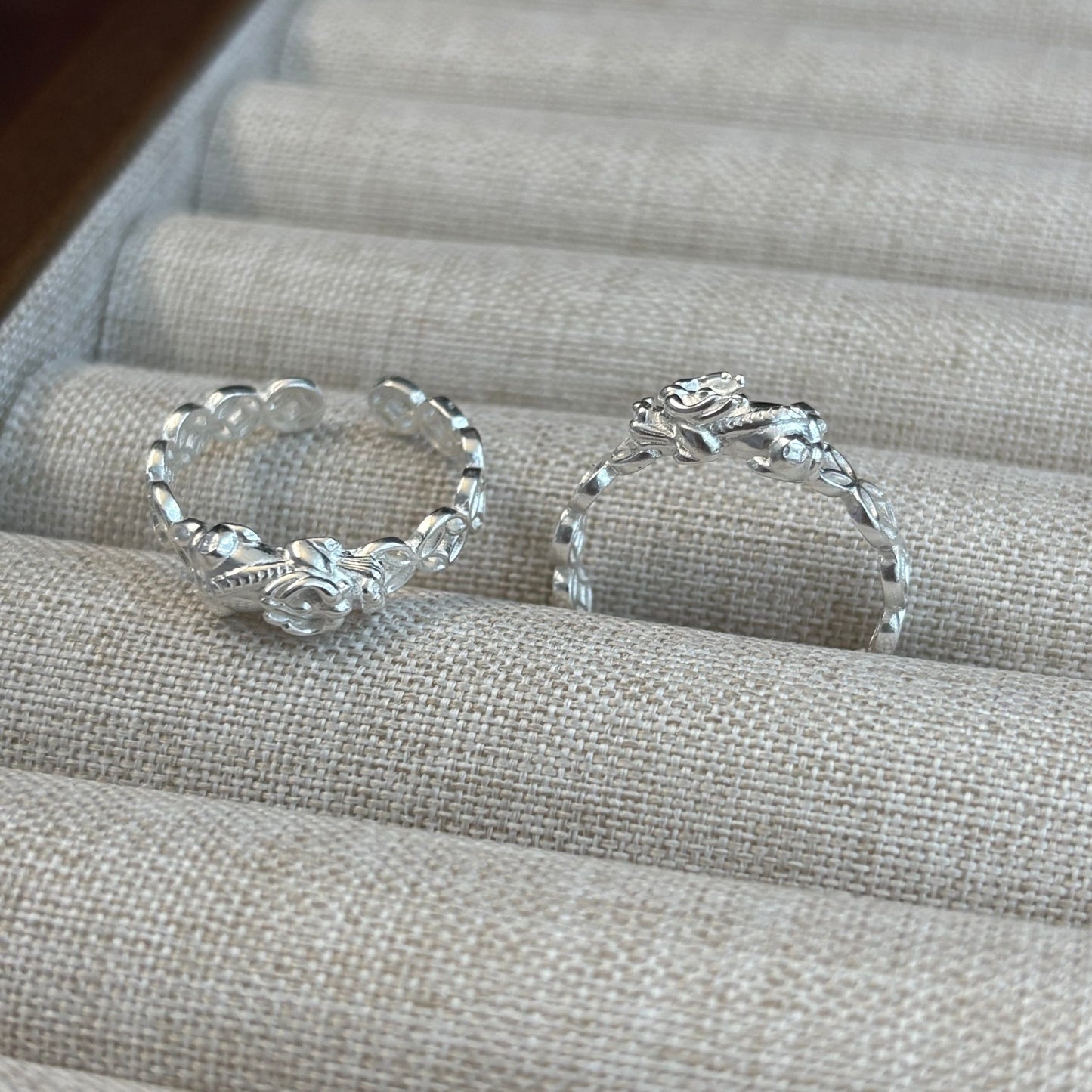 1pc 999 Sterling Silver Pixiu Coin Chain Open Ring, Lucky Retro Style, Perfect For Daily Wear And Holiday Gift