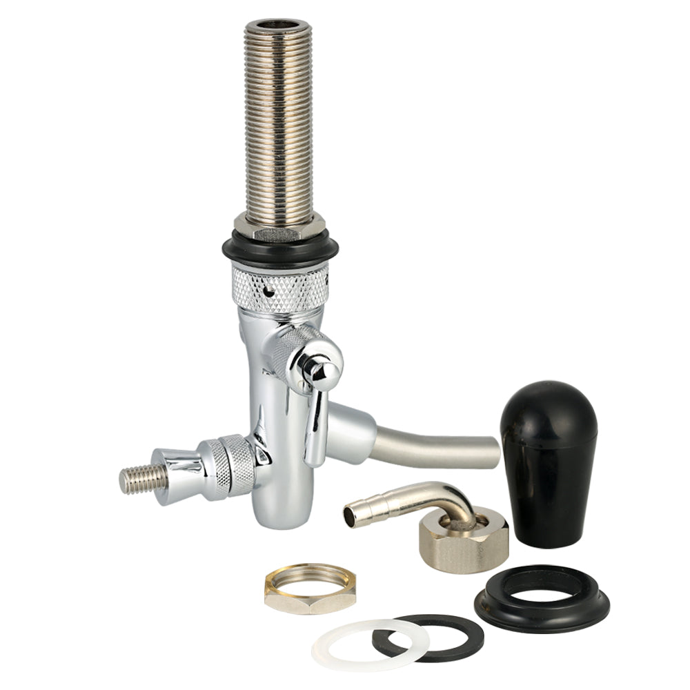 Adjustable Flow Control Chrome Draft Beer-faucet Tap G5/8 Shank Long Stem Home Brew Keg Tap
