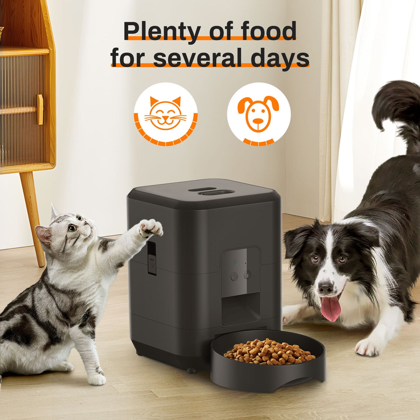 Smart Pet Feeder Automatic Timer Feeding for Cats and Dogs Wifi App