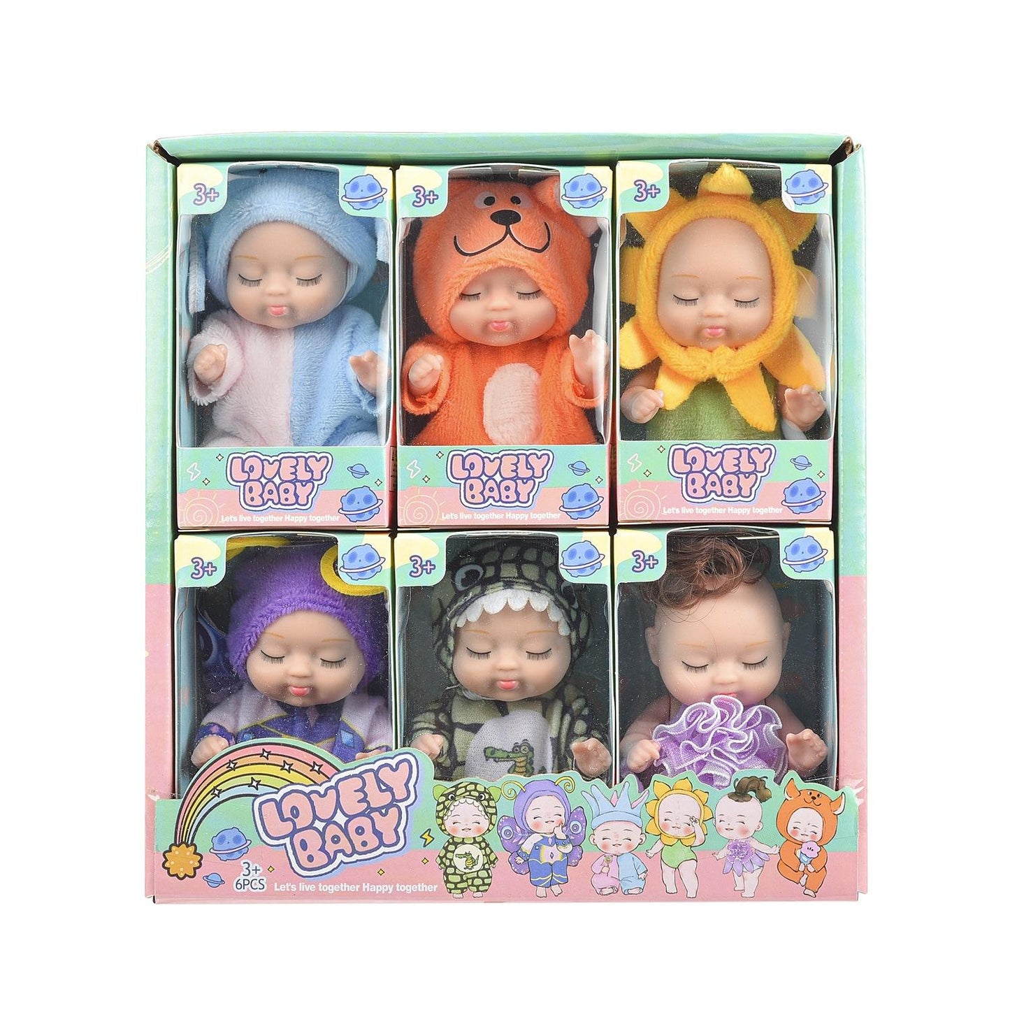 6 Newly Upgraded Sleeping Princess Dolls Girls' Toy Gift Box Set Adorable Princess Figures In Various Styles