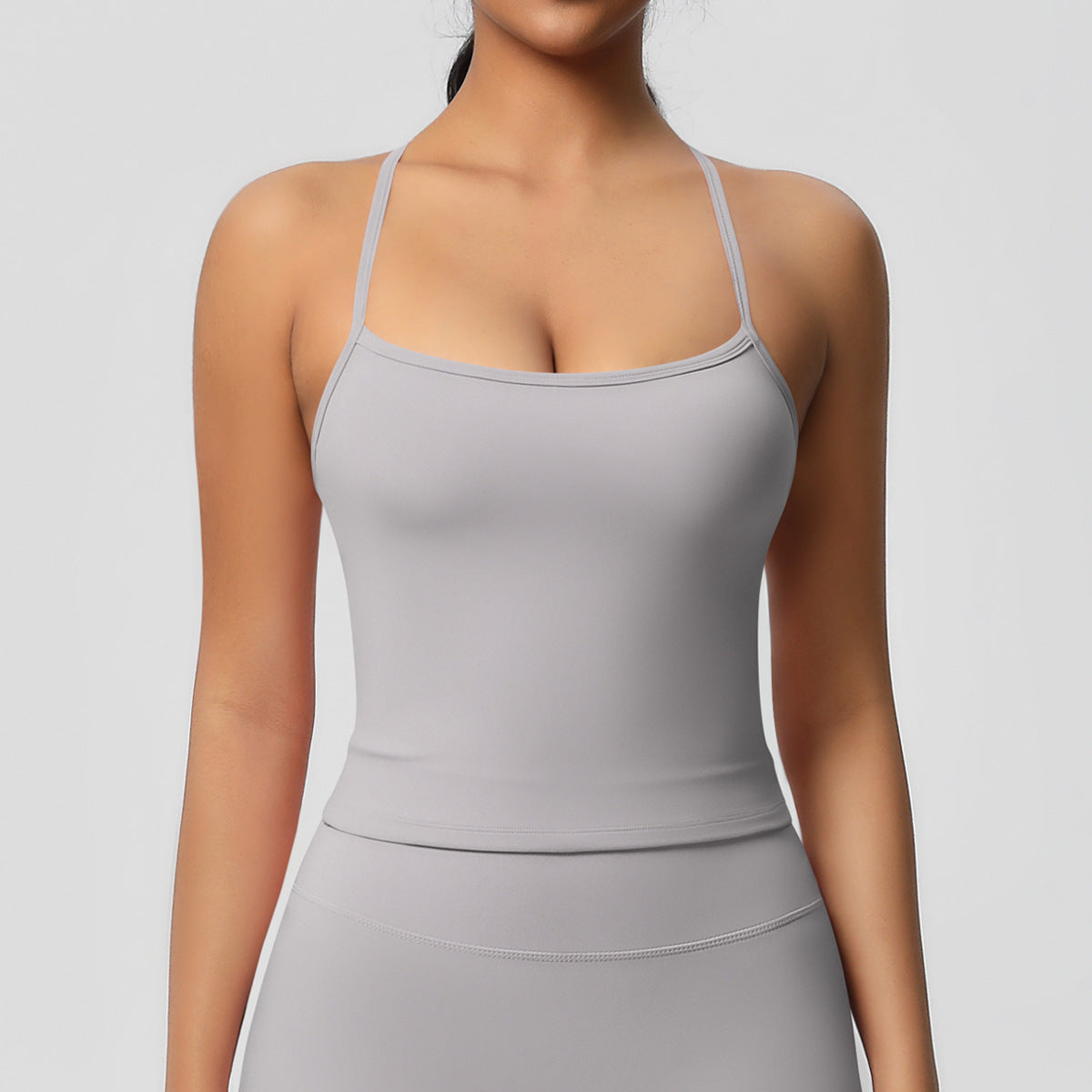 Double-sided Brushed Pure Color Tight Beauty Back Exercise Vest