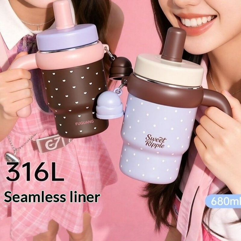 High Appearance New Straw With Large Capacity Ice Cream Cup For Home Use
