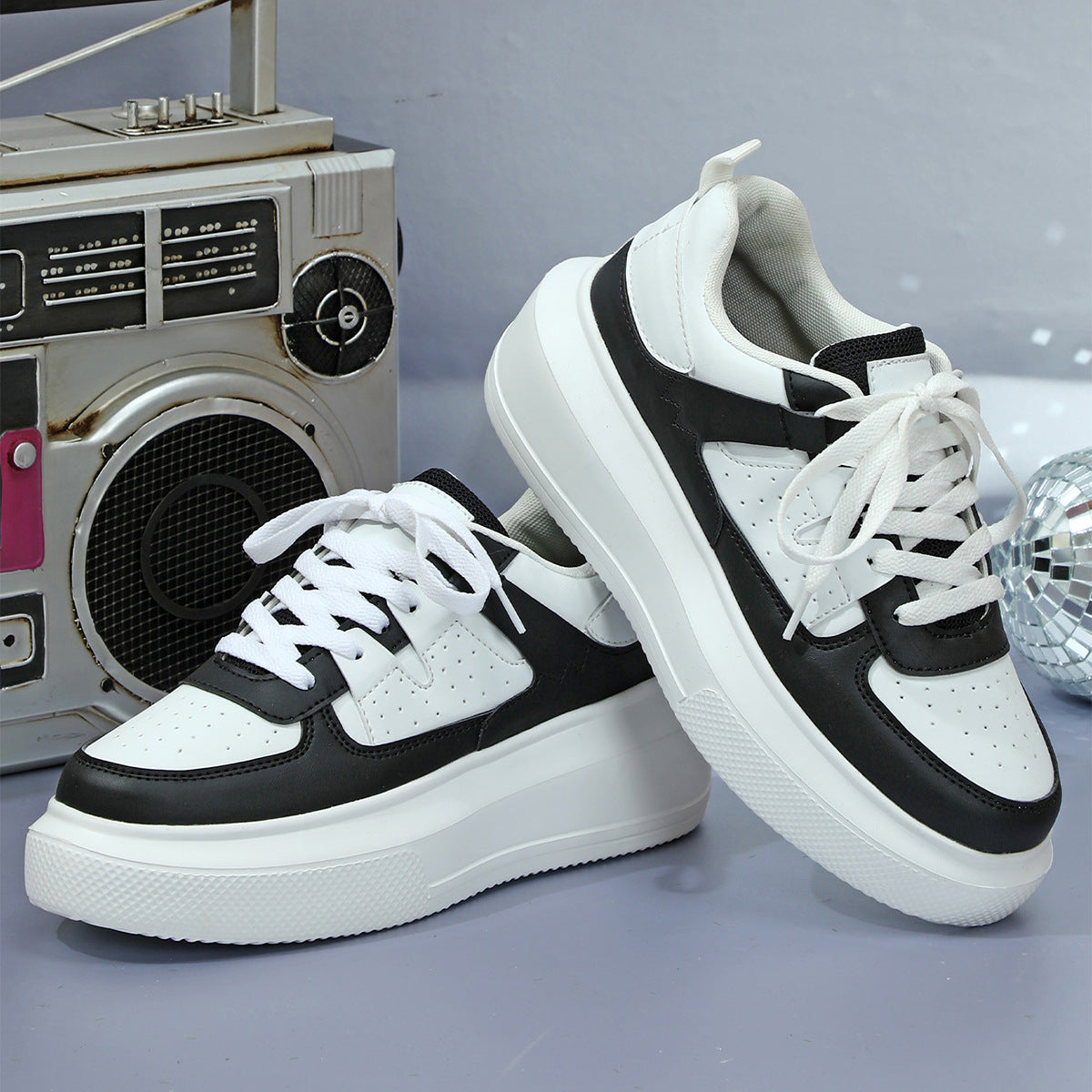 Platform Fashion Sneakers Lace-up Casual Sports Shoes