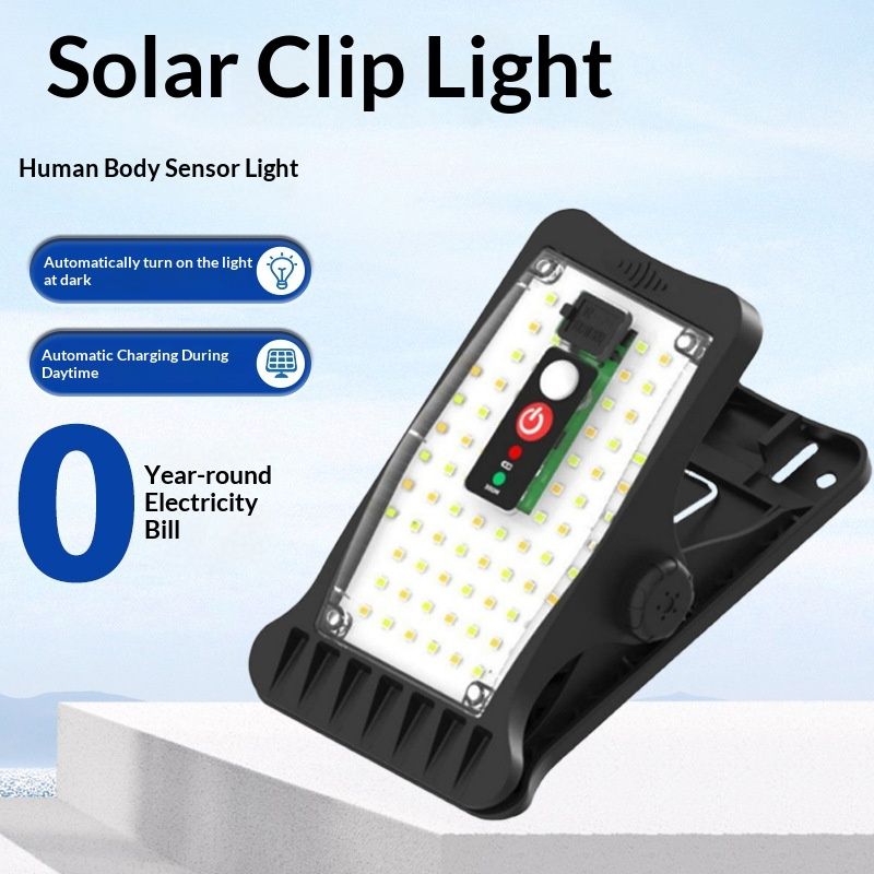 Cross-border Outdoor Solar Clip Light For Foreign Trade High-brightness Wall Lamp For Patios And Gardens