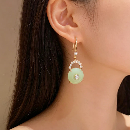 Fashion Zircon Safety-Clasp Earrings For Women