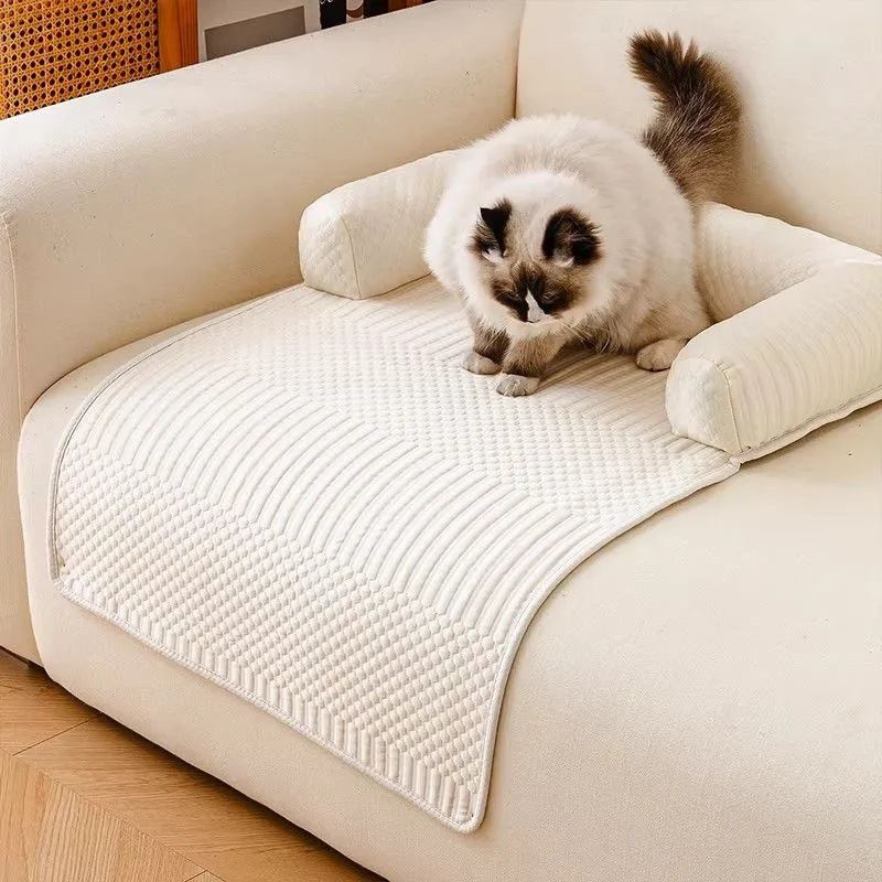 Summer Cooling Ice Silk Pet Bed Mat For Dogs And Cats, Scratch-Resistant Sofa Cover Protector, Non-Slip Floor Cushion With Anti-Slip Bottom