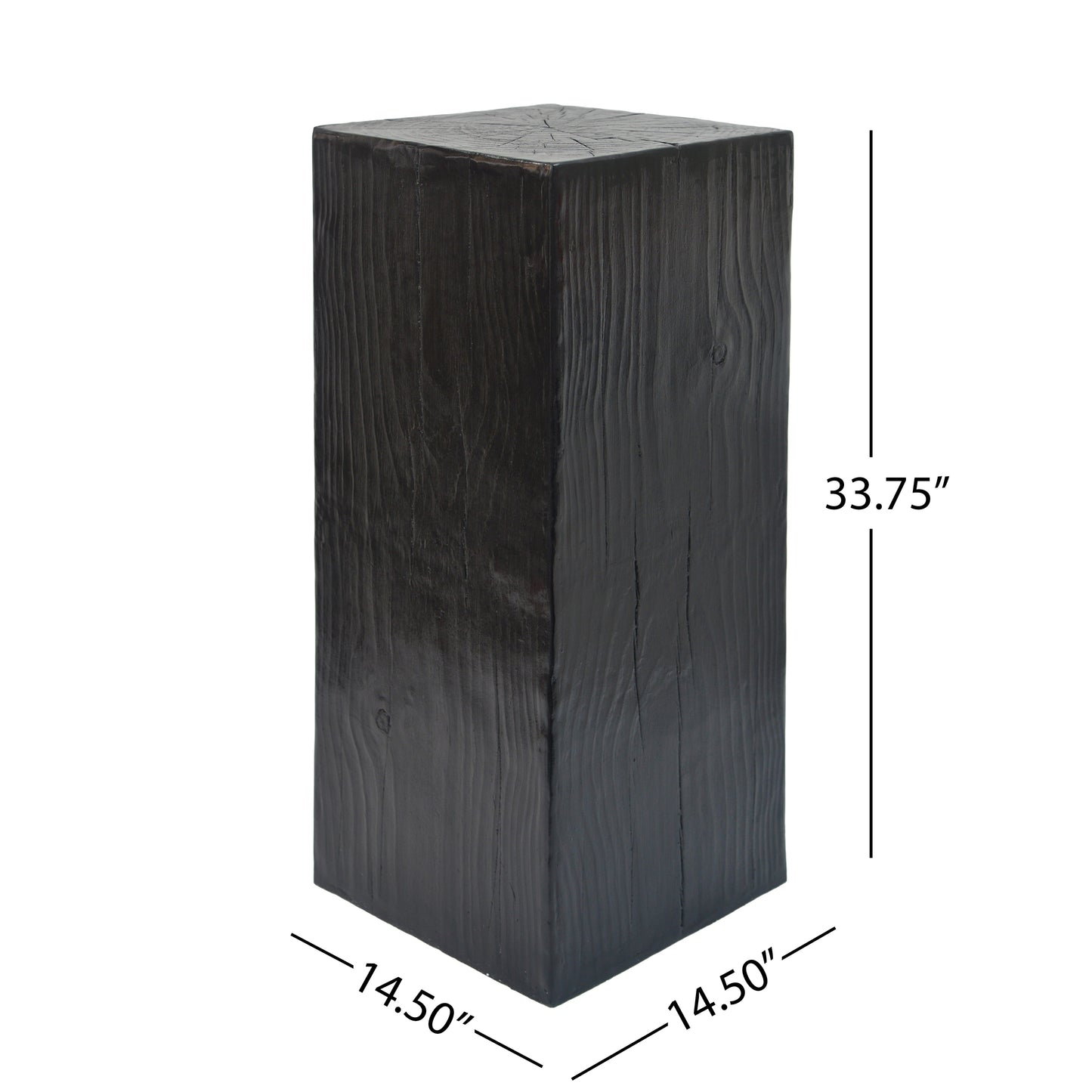 Retro Natural Style Side Table Set ,Stackable End Tables,Square-Column MGO Side Table For For Living Room, Bedroom, Office, Black Color
