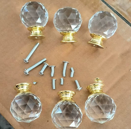 Crystal Ball Glass Handle For Dressing Table Or Makeup Box Drawer