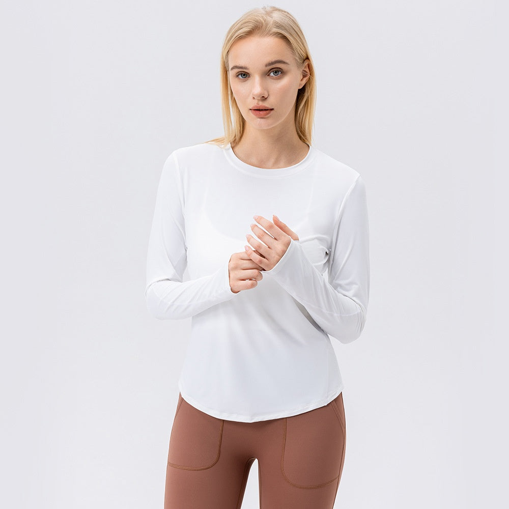 Women's Ice Silk Sun Protection Sports Long Sleeve Running Fitness