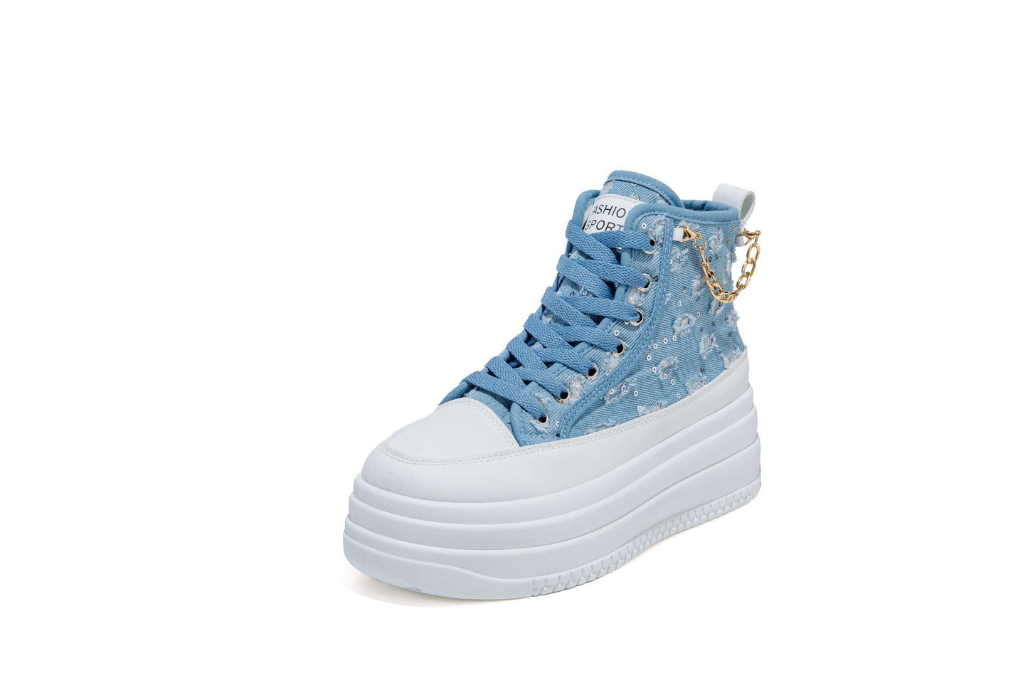 Denim Fashion Womens Casual Chain-Strap Shoes