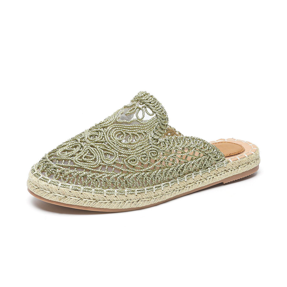 Baotou Hollowed-out Half-slipper Outdoor Round Toe Flat Slip On