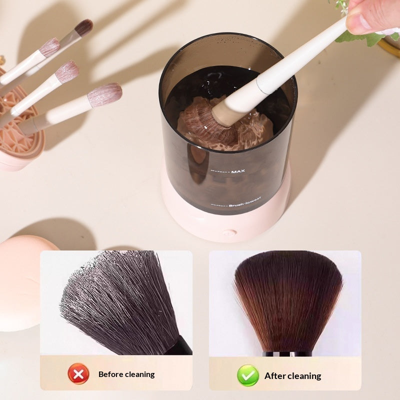 Portable Makeup Brush Storage And Cleaning Device