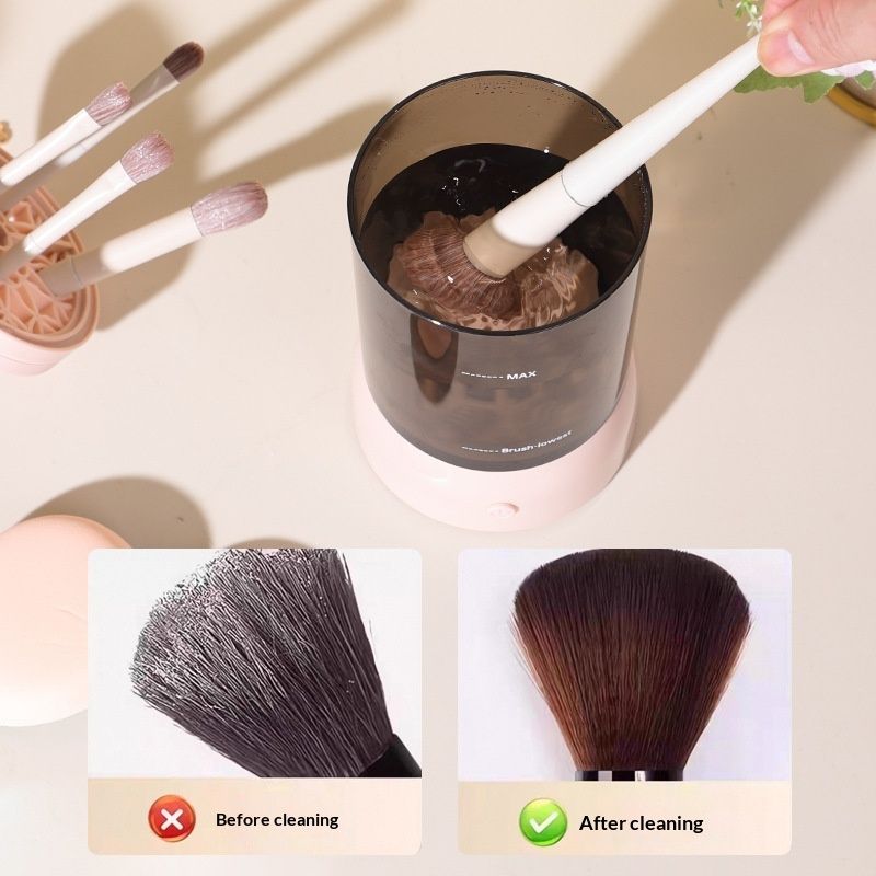 Portable Makeup Brush Storage And Cleaning Device