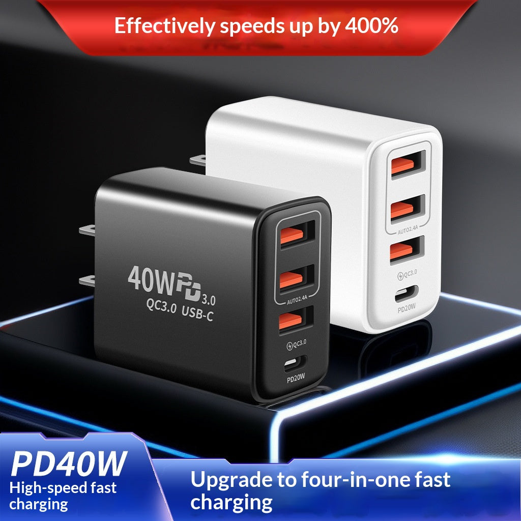 40W High-power PD Fast-charging USB-C Charger With Multiple
