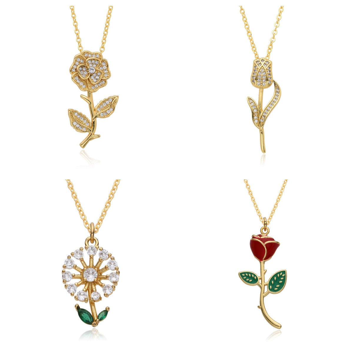 Fashion Personality Rose Women's Pendant Necklace Female Accessories
