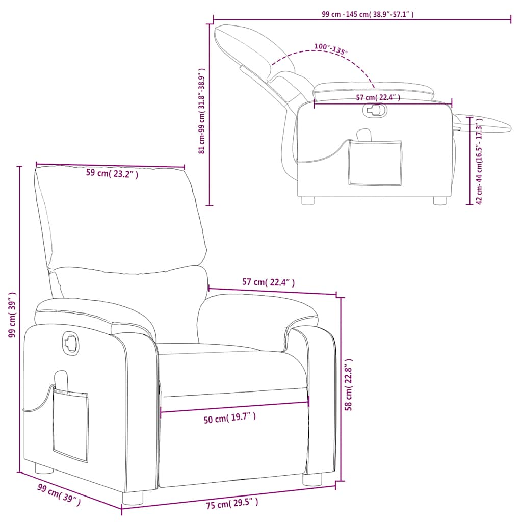 Massage Recliner Chair, Faux Leather