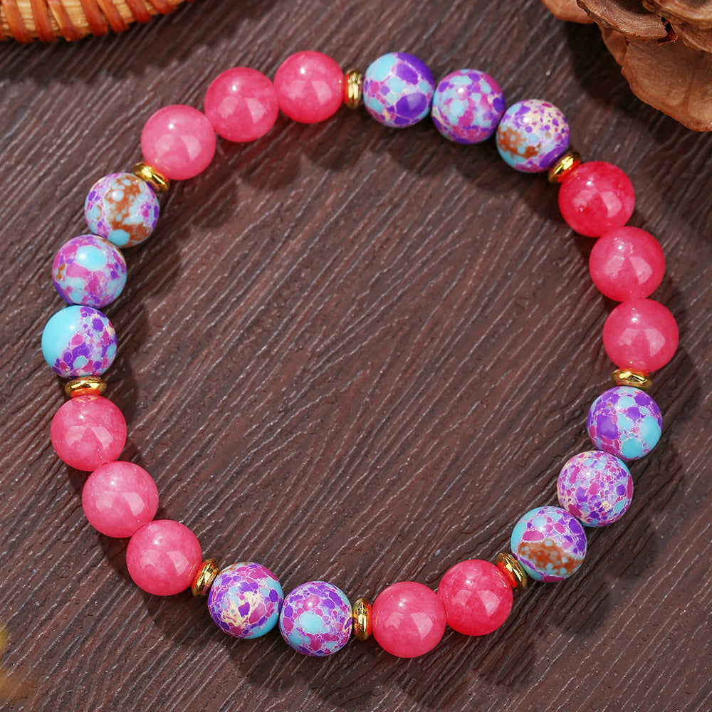 Amazon's Best-Selling Black Gallstone Wood Chip Weathered Beads Bracelet Men's Elastic Bracelet Jewelry Dropshipping Temu Wholesale