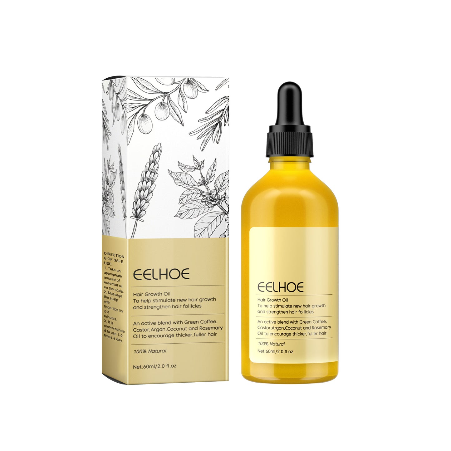 EELHOE Rosemary Dense Hair Essential Oil Repair Hair Damage, Prevent Hair Loss, Smooth Hair, Nourish Hair Care Oil