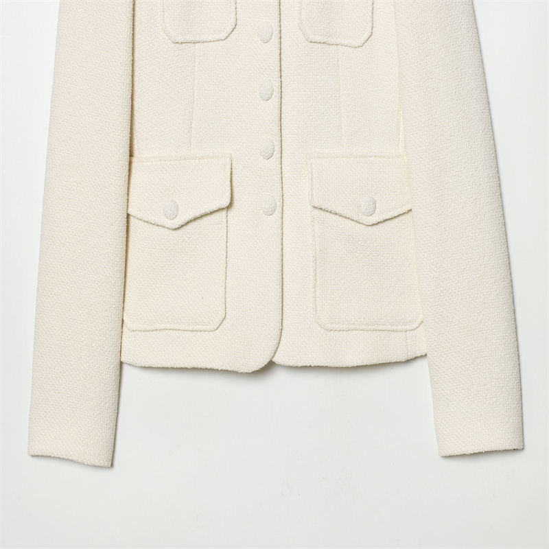 Womens Fashion Elegant Long-sleeve Stand-collar Coat