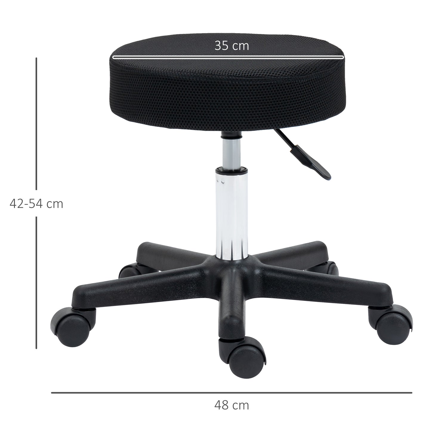 Hydraulic Swivel Salon Spa Stool Height Adjustable Facial Massage Tattoo With 3 Changeable Seat Covers, Black