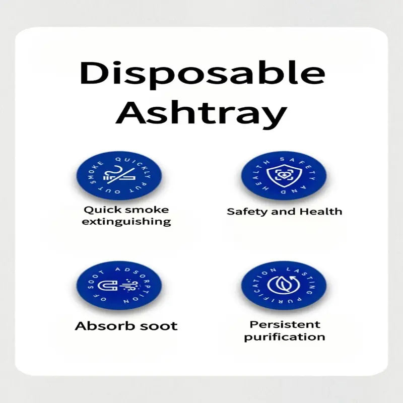 25pcs Disposable Ashtrays,Disposable Ashtrays For Cigarettes With Water Foaming Sand Base, Odor Control, Portable Ashtray For Home, Office, Car, Camping