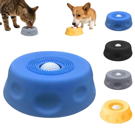 Dog Lick Bowl With Ball,Lick Ball Bowl For Dogs,Dog Licking Bowl With Rolling Ball,Slow Feeder Ball Bowl To Slow Pet Eating,Rolling Ball Dog Bowl Give Pet More Time To Enjoy Eating