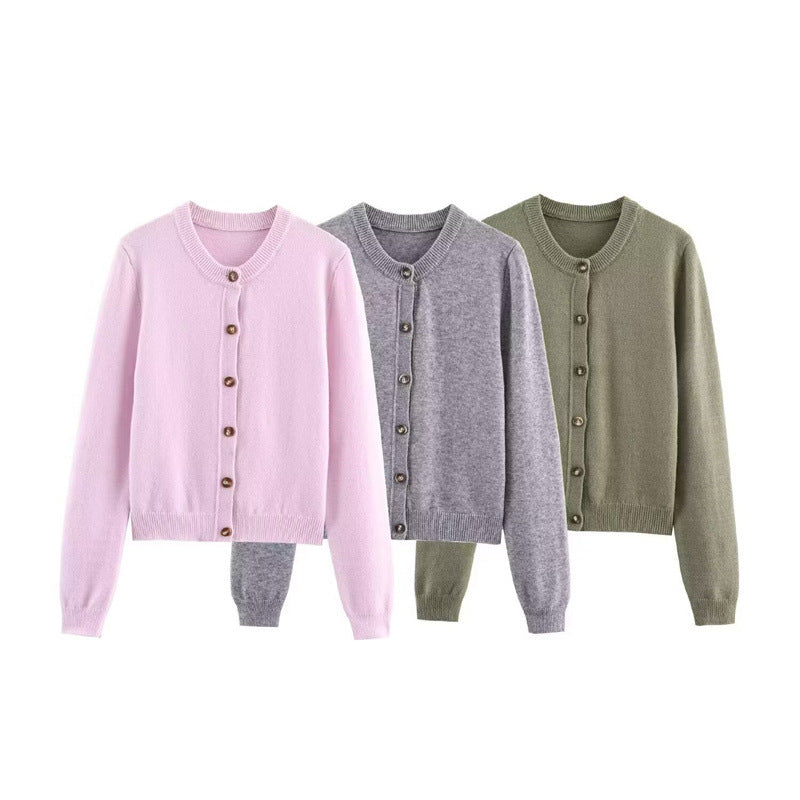 Womens Fashion Casual Loose-fit Single-breasted Long-sleeve