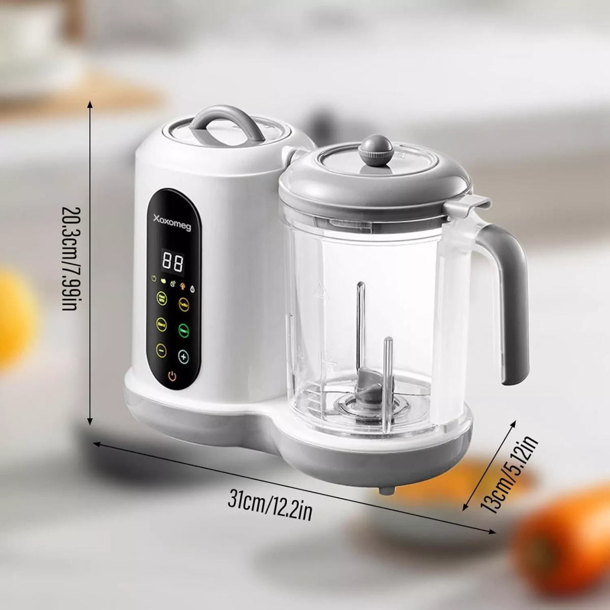 450W Baby Food Maker With Steamer Blender Auto Clean LED Touch Panel UK Shipment