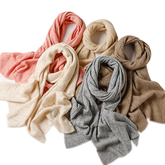 Women's Wool Short Korean-style Versatile Knitted Hollow Scarf