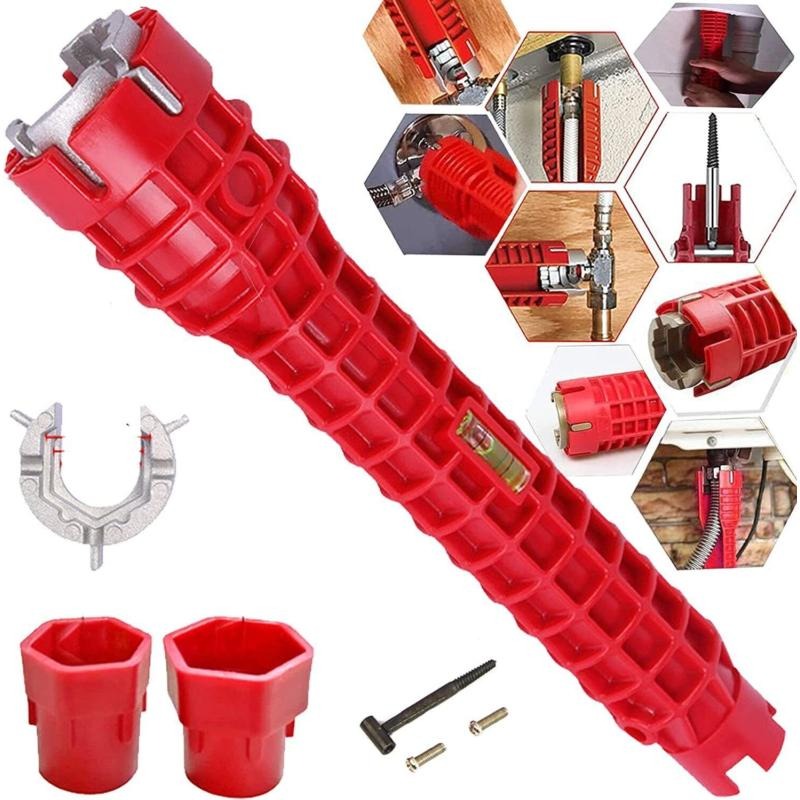 8 In1 Multifunction Faucet Wrench Water Pipe Tap Spanner Bath Sink Installer UK