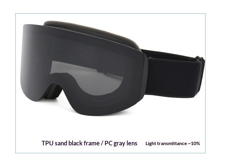 Magnetic Double-Layer Anti-Fog Cylindrical Ski Goggles For Skiing Equipment