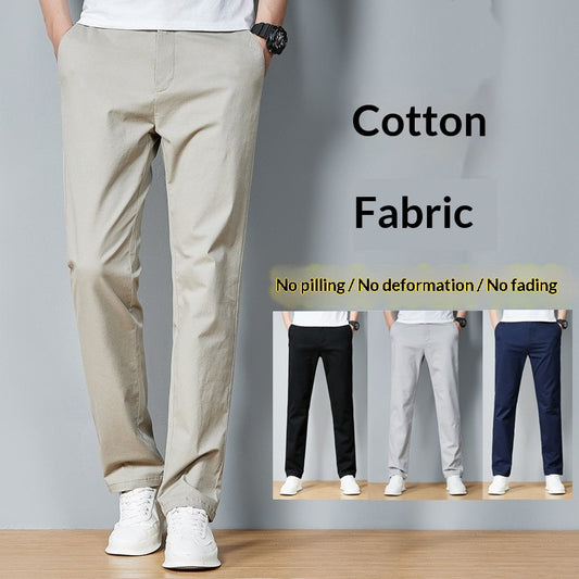Mens Korean-style Solid-color Versatile Straight-leg Trousers