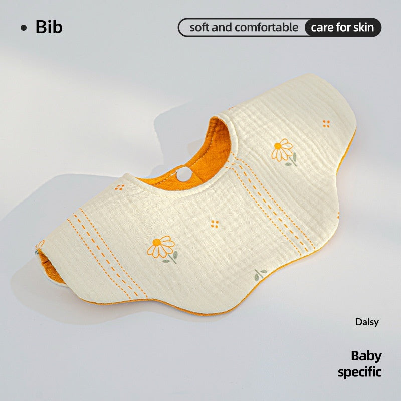 Cotton Highly Absorbent Leak-proof For Feeding Babies And Toddlers Petal-shaped Bib