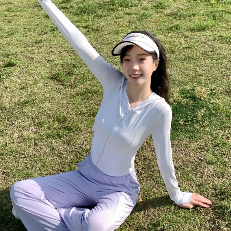 Nylon Raw Yarn Ice Silk Cool Yoga Coat Slim Sun Protection Clothing
