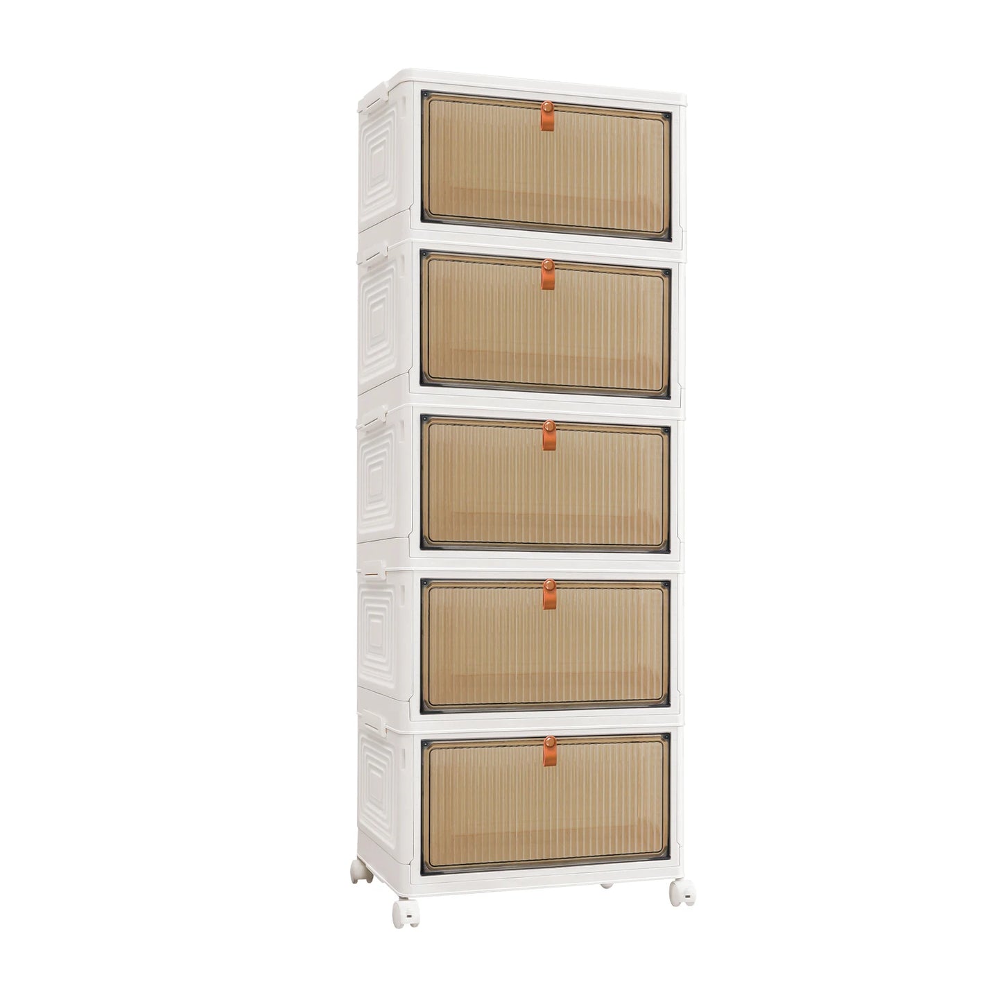 Stackable Storage Boxes With Lids,Sturdy PP Material, Foldable Plastic Storage Unit For Toys Office Supplies Clothes