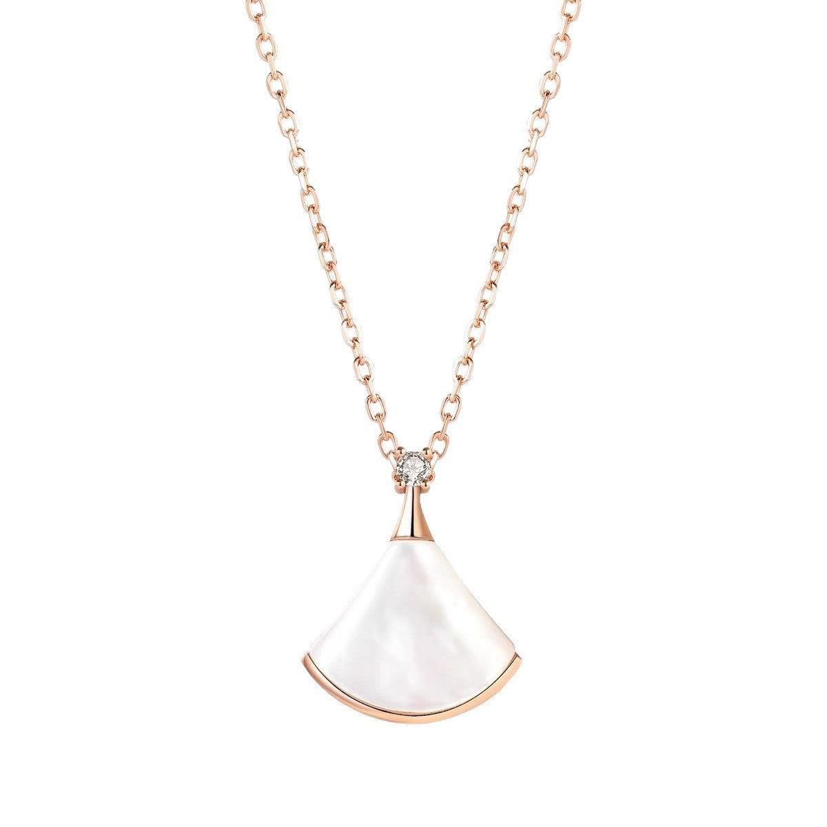 High Version Light Luxury Fan Skirt Pendant Necklace For Women, Niche White Mother Of Pearl Clavicle Chain, New Trendy Jewelry Gift For Her
