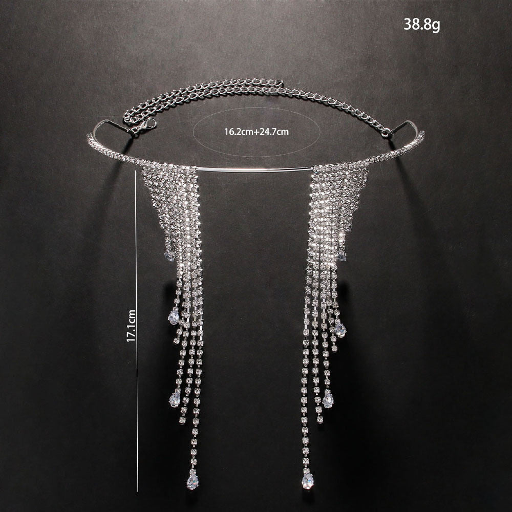 Women's Rhinestone Tassel Adjustable Face Accessories