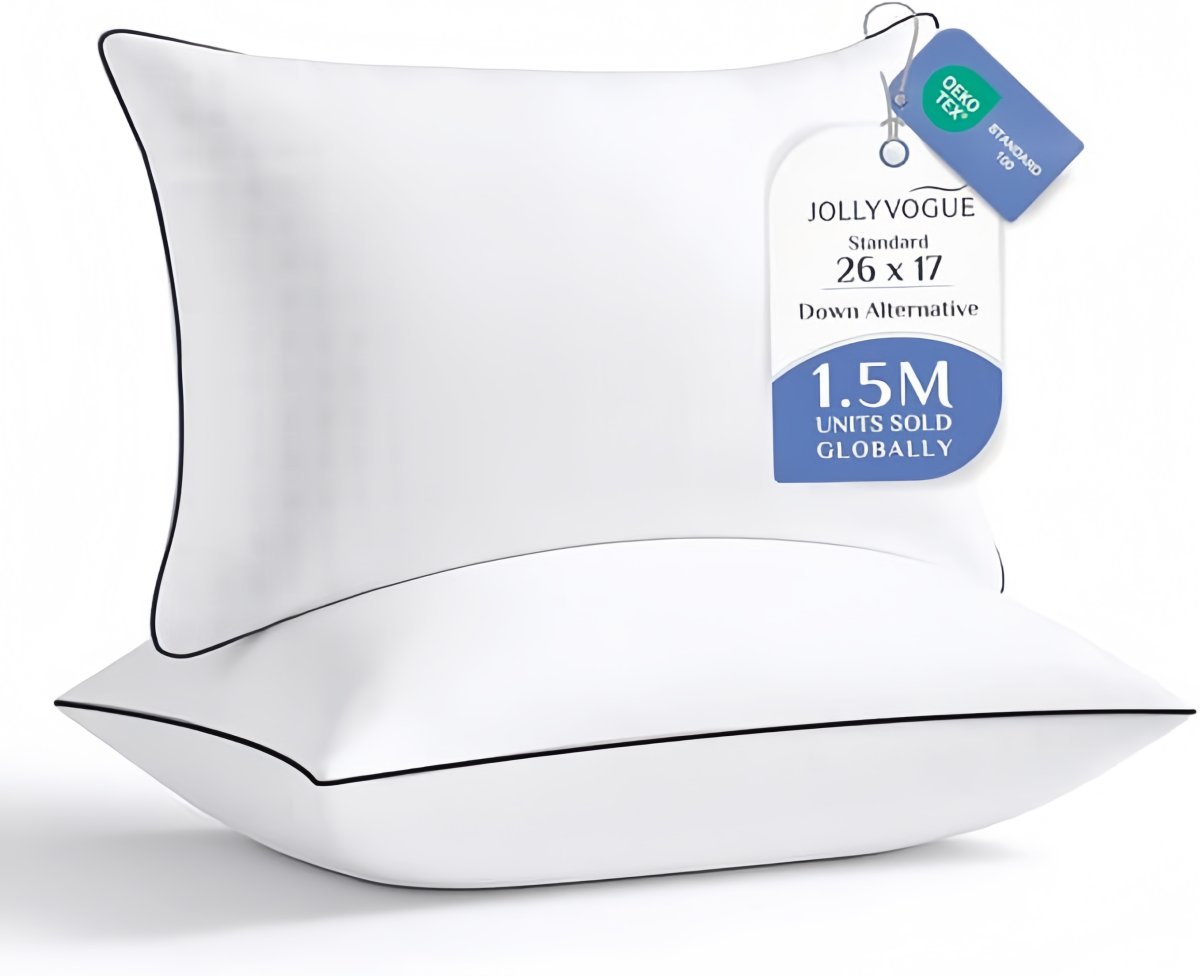 Pillows Standard And Full Size, Hotel Collection Bed Pillows For Side, Back, And Stomach Sleepers, Fluffy And Supportive, Down Alternative Microfiber Filled Pillows, Available In 2 Pack & 4 Pack