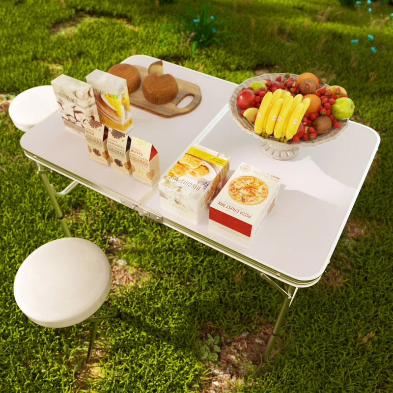 Folding Table Portable Foldable Camping Picnic Table, Extra Strength Aluminium Gardern Tables For Indoor Outdoor Party Dining