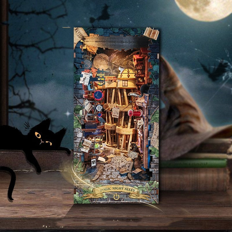 Magic World 3d Diy Cottage Hand-assembled Book Stand Desktop Model Toys For Holiday Gifts