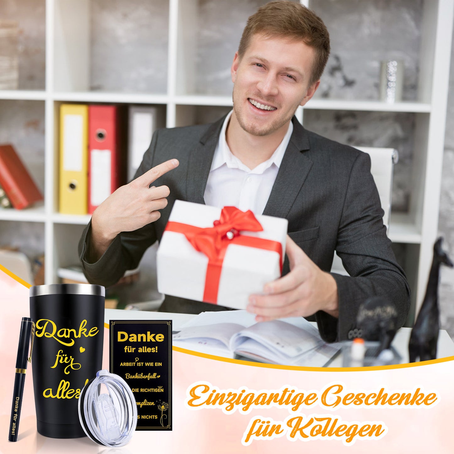 “Thank You For Everything” Thermal Mug Set - Complete Thank-you Gift Set With Mug, Card, And Gift Box - Party Accessories Set