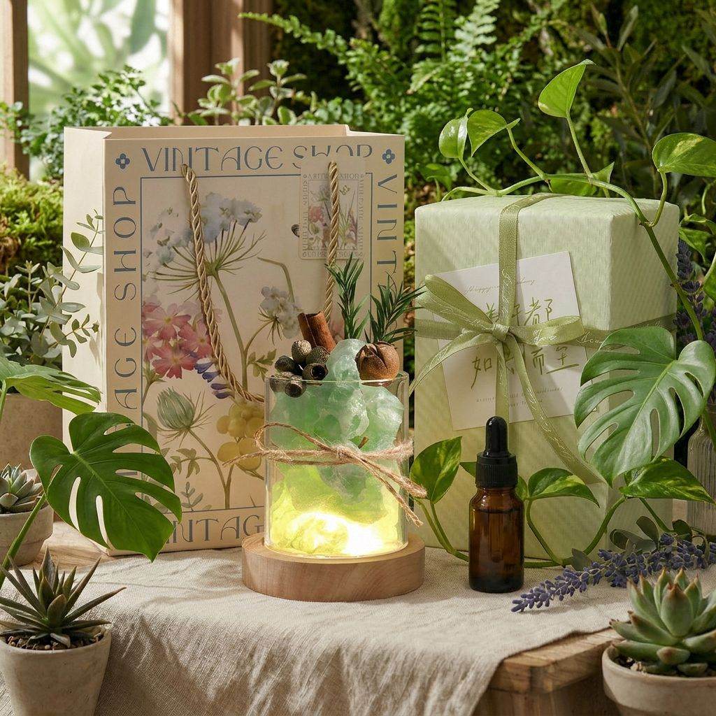 Essential Oil Candleless Aromatherapy Gift SetDiffuser Stones Crystal Fragrances
