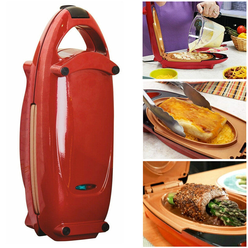 Kitchen Ceramic Non Stick Copper Infused Healthy No Oil Grill Omelette Maker C