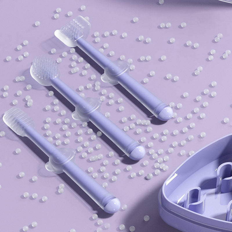 Pet Toothbrush Purple Cat Silica Gel Brush Clear Up Bad Breath Tartar Teeth Care Dog Cat Cleaning Mouth Dogs Supplies
