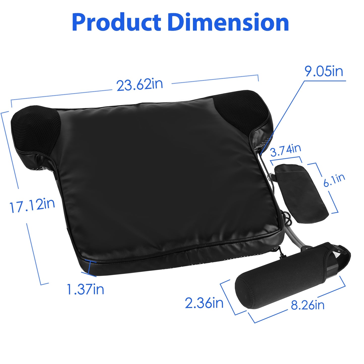 Summer Water Cooling System Seat Cushion With Fans 3 Speeds 78 Fehrenheit Constant Temperature USB Plug Portable Auto On-Off Ventilated Seat Cushion For Home Office Car