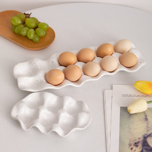 Kitchen Simple Ceramic Egg Holder Storage Box For Home