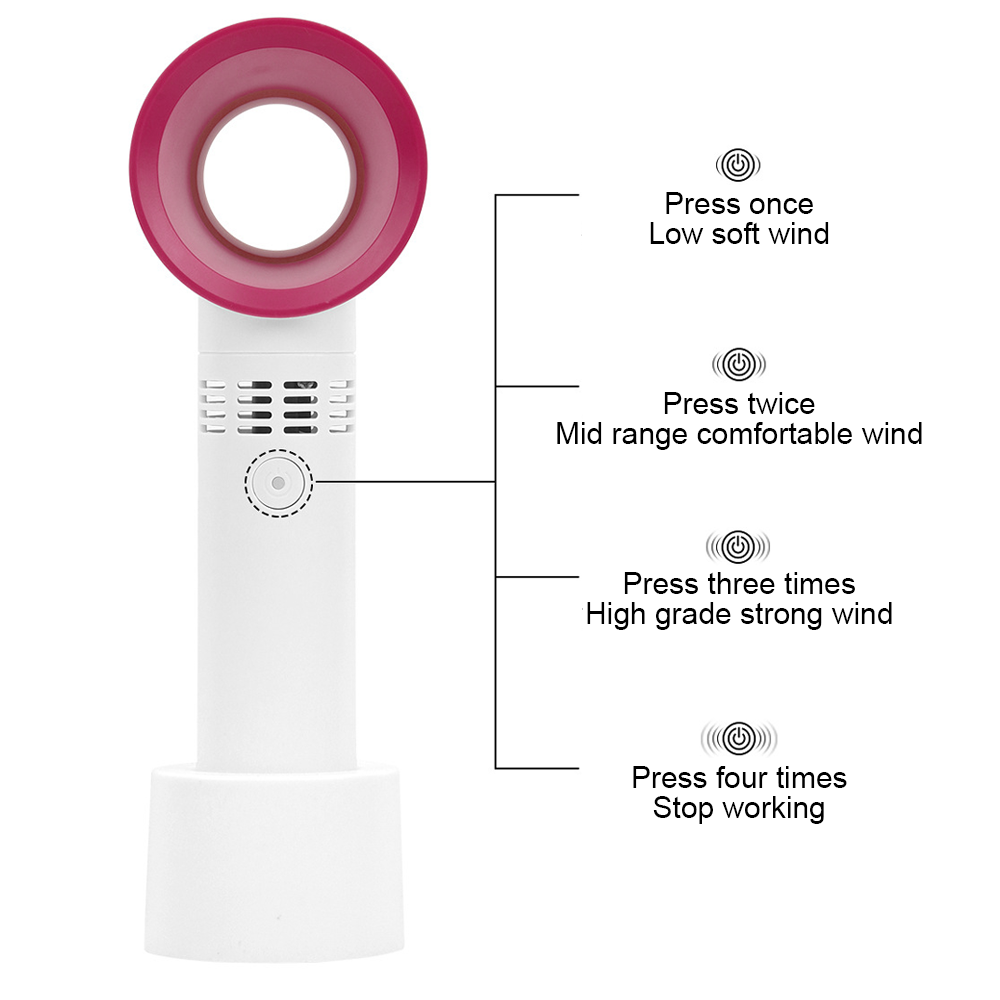 Portable Mini Hand-held Small Folding Desk Fan Cooler Cooling USB Rechargeable---white