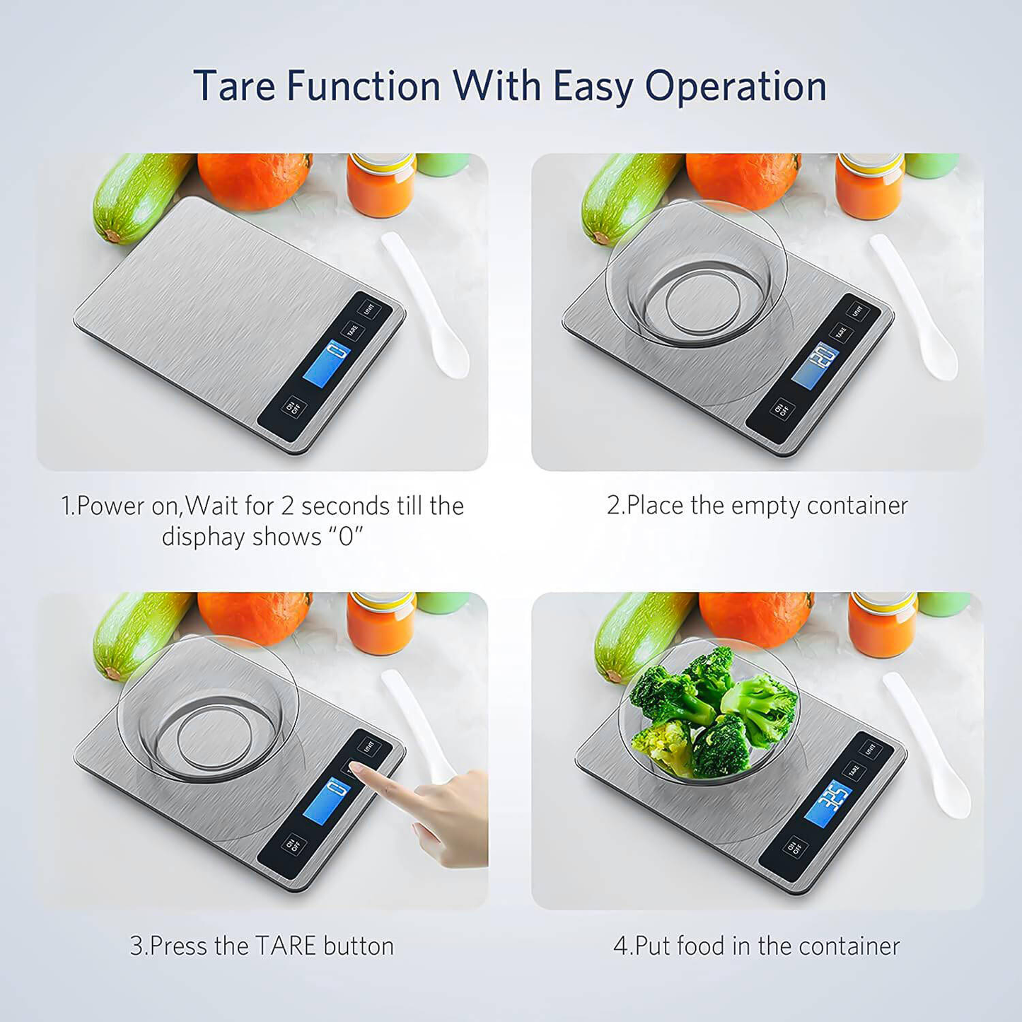 Weighing Scales Kitchen,Precision Digital Food Scale With Backlit LCD